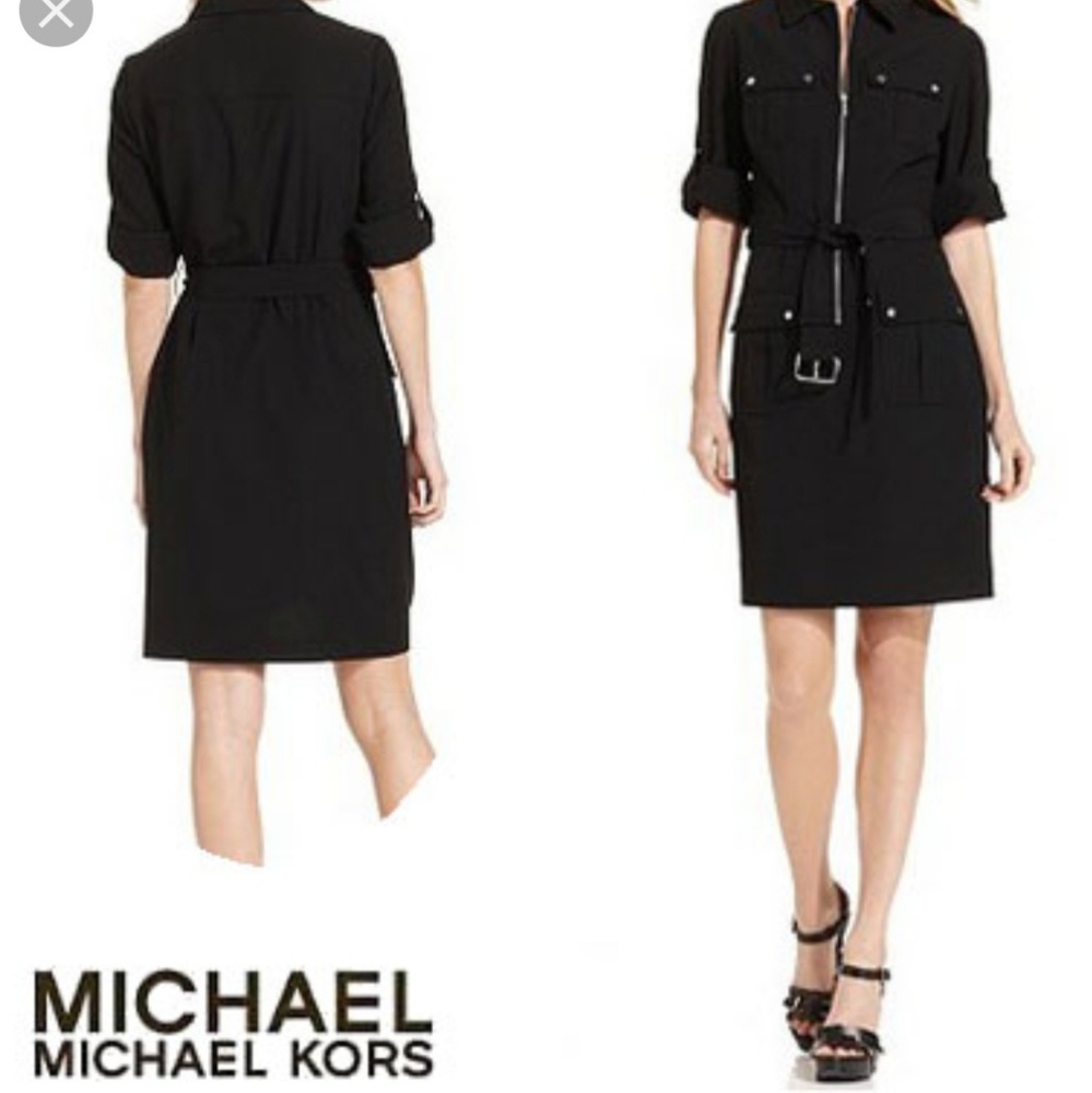 Michael Kors dress Rolled Sleeve Zip-Front Dresss